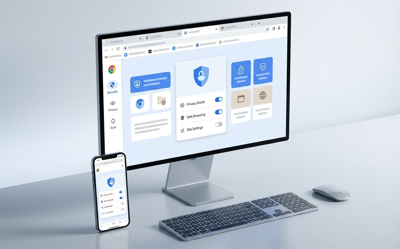 谷歌浏览器隐私浏览模式与网络安全设置界面